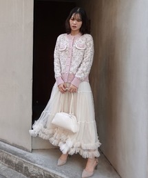 Malbon レディース セットアップ 上下2点 樱花ピンク×アイボリー 新品✨ Malbon レディース セットアップ 上下2点 樱花ピンク×アイボリー