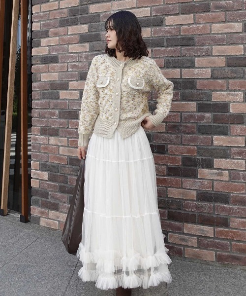 セール】ツィードジャケット×チュールスカートセット（セットアップ