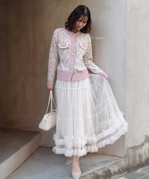 セール】ツィードジャケット×チュールスカートセット（セットアップ