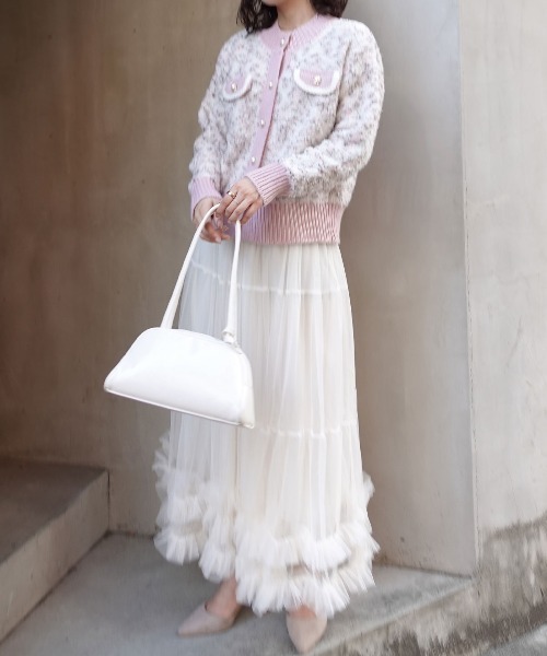 CORNERS（コーナーズ）の「ツィードジャケット×チュールスカートセット（セットアップ・レディース・ピンク/ベージュ/グレー/ブルー・M）」の12枚目の写真