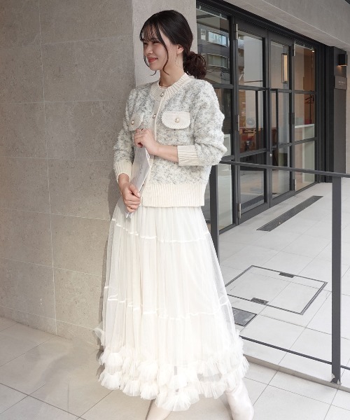 CORNERS（コーナーズ）の「ツィードジャケット×チュールスカートセット（セットアップ・レディース・ピンク/ベージュ/グレー/ブルー・M）」の14枚目の写真