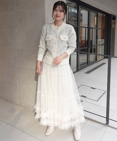 CORNERS（コーナーズ）の「ツィードジャケット×チュールスカートセット（セットアップ・レディース・ピンク/ベージュ/グレー/ブルー・M）」の15枚目の写真