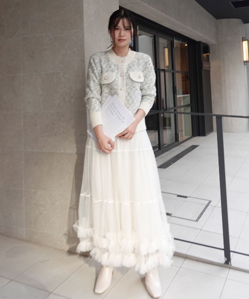 CORNERS（コーナーズ）の「ツィードジャケット×チュールスカートセット（セットアップ・レディース・ピンク/ベージュ/グレー/ブルー・M）」の17枚目の写真