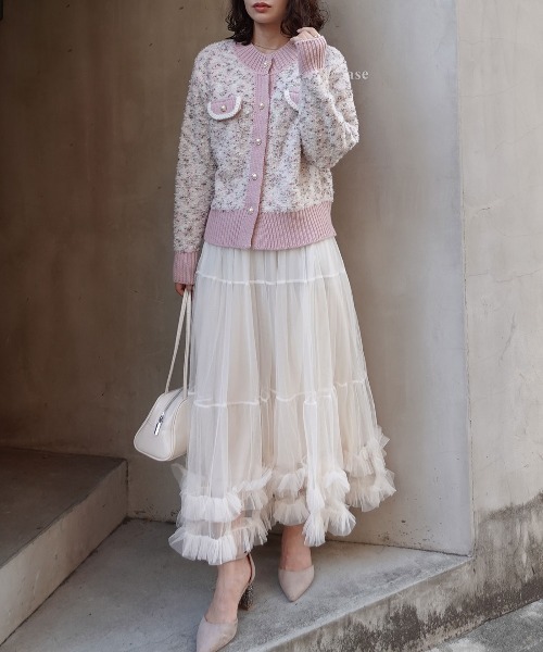 CORNERS（コーナーズ）の「ツィードジャケット×チュールスカートセット（セットアップ・レディース・ピンク/ベージュ/グレー/ブルー・M）」の18枚目の写真