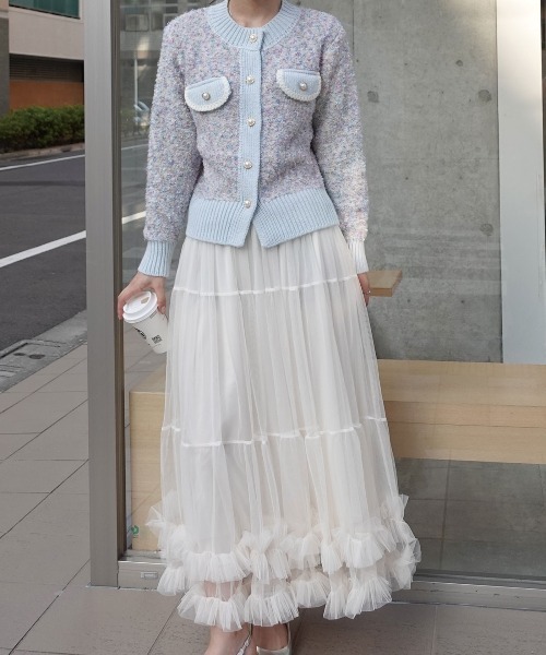 CORNERS（コーナーズ）の「ツィードジャケット×チュールスカートセット（セットアップ・レディース・ピンク/ベージュ/グレー/ブルー・M）」の21枚目の写真