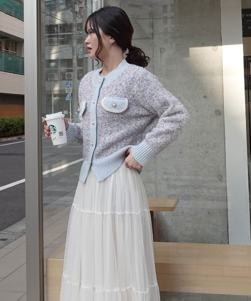 CORNERS（コーナーズ）の「ツィードジャケット×チュールスカートセット（セットアップ・レディース・ピンク/ベージュ/グレー/ブルー・M）」の22枚目の写真