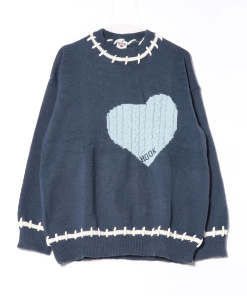 セール】HOOK -original- ハートジャカードニットプルオーバー（ニット