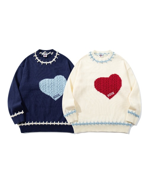 セール】HOOK -original- ハートジャカードニットプルオーバー（ニット