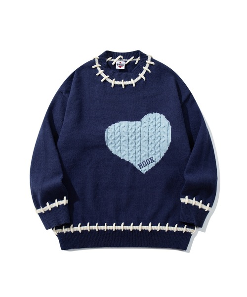 セール】HOOK -original- ハートジャカードニットプルオーバー（ニット