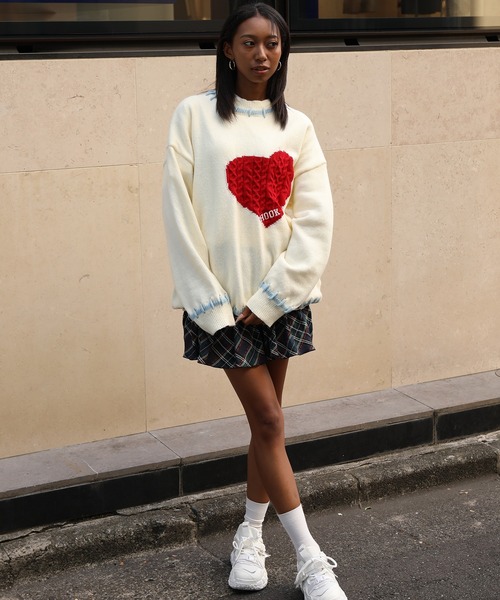 セール】HOOK -original- ハートジャカードニットプルオーバー (AW