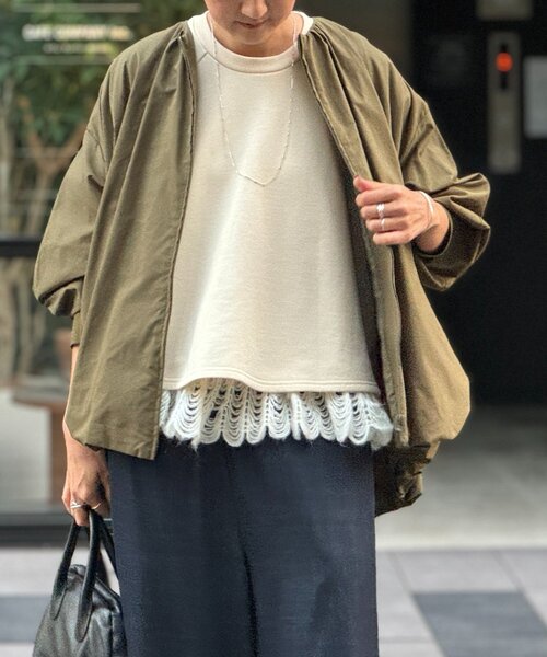 BEARDSLEY（ビアズリー）の「裾タムレースカットソー（Tシャツ/カットソー・レディース・ブラック/アイボリー・FREE）」の7枚目の写真