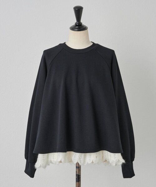 BEARDSLEY（ビアズリー）の「裾タムレースカットソー（Tシャツ/カットソー・レディース・ブラック/アイボリー・FREE）」の11枚目の写真