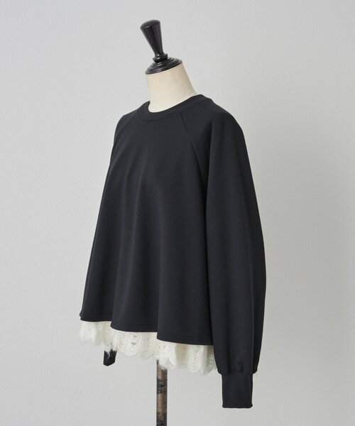 BEARDSLEY（ビアズリー）の「裾タムレースカットソー（Tシャツ/カットソー・レディース・ブラック/アイボリー・FREE）」の12枚目の写真