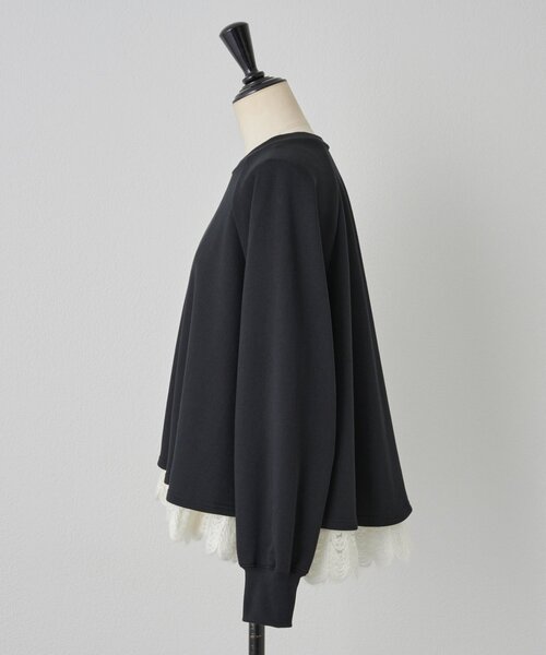 BEARDSLEY（ビアズリー）の「裾タムレースカットソー（Tシャツ/カットソー・レディース・ブラック/アイボリー・FREE）」の13枚目の写真