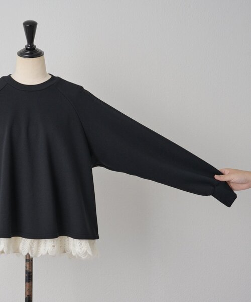 BEARDSLEY（ビアズリー）の「裾タムレースカットソー（Tシャツ/カットソー・レディース・ブラック/アイボリー・FREE）」の15枚目の写真