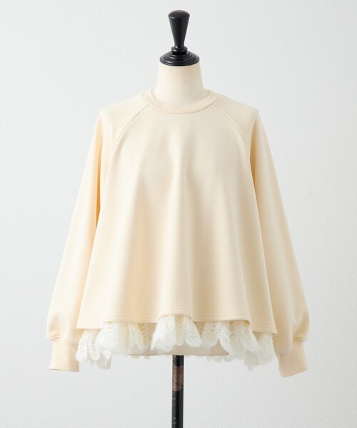 BEARDSLEY（ビアズリー）の「裾タムレースカットソー（Tシャツ/カットソー・レディース・ブラック/アイボリー・FREE）」の22枚目の写真