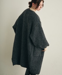 Lunea（ルネア）の「ロングニットカーディガン（ノーカラーコート）」