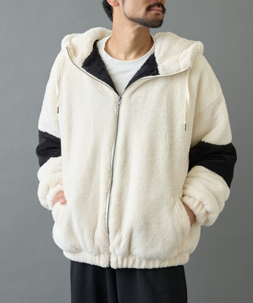 COLONY 2139（コロニートゥーワンスリーナイン）の「シャギーフリースBIGパーカー（その他アウター・メンズ・ベージュ/ホワイト/ブラック・LARGE/MEDIUM）」の4枚目の写真
