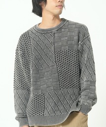 CORISCO（コリスコ）の「ストーンウォッシュ加工 パッチワーク風ニット(M1)（ニット/セーター）」