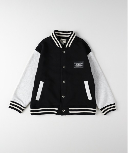 Right-on（ライトオン）の「【Refurbish】裏起毛スウェットスタジアムジャンパー（スタイリッシュ/カジュアル)（ブルゾン・キッズ・ベージュ/ブラック・130/140/150/160）」の11枚目の写真