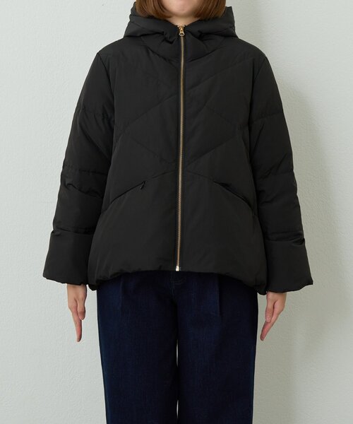 un dix cors（アンディコール）の「《ふんわり暖か》テンダークロスフードダウン（ダウンジャケット/コート・レディース・グレイッシュベージュ/ブラック/ブラウン・FREE）」の7枚目の写真