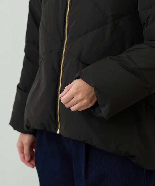 un dix cors（アンディコール）の「《ふんわり暖か》テンダークロスフードダウン（ダウンジャケット/コート・レディース・グレイッシュベージュ/ブラック/ブラウン・FREE）」の12枚目の写真