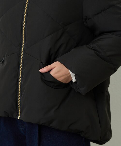 un dix cors（アンディコール）の「《ふんわり暖か》テンダークロスフードダウン（ダウンジャケット/コート・レディース・グレイッシュベージュ/ブラック/ブラウン・FREE）」の13枚目の写真