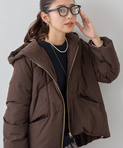 un dix cors（アンディコール）の「《ふんわり暖か》テンダークロスフードダウン（ダウンジャケット/コート・レディース・グレイッシュベージュ/ブラック/ブラウン・FREE）」の19枚目の写真