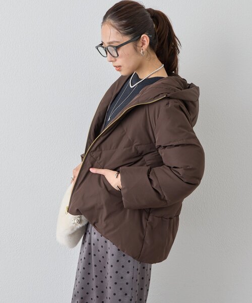 un dix cors（アンディコール）の「《ふんわり暖か》テンダークロスフードダウン（ダウンジャケット/コート・レディース・グレイッシュベージュ/ブラック/ブラウン・FREE）」の20枚目の写真