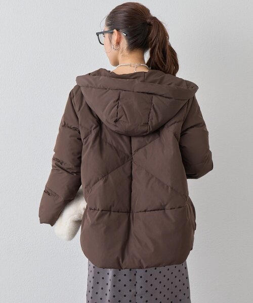 un dix cors（アンディコール）の「《ふんわり暖か》テンダークロスフードダウン（ダウンジャケット/コート・レディース・グレイッシュベージュ/ブラック/ブラウン・FREE）」の21枚目の写真