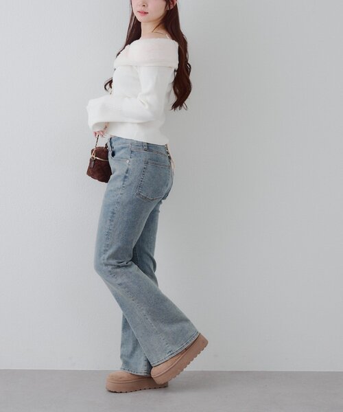 continuer de NICE CLAUP（コンティニューデナイスクラップ）の「フェイクファー衿付カーディガン（カーディガン/ボレロ・レディース・ブラック/トップグレー/アイボリー・FREE）」の17枚目の写真