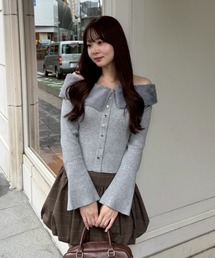 continuer de NICE CLAUP | フェイクファー衿付カーディガン(カーディガン/ボレロ)