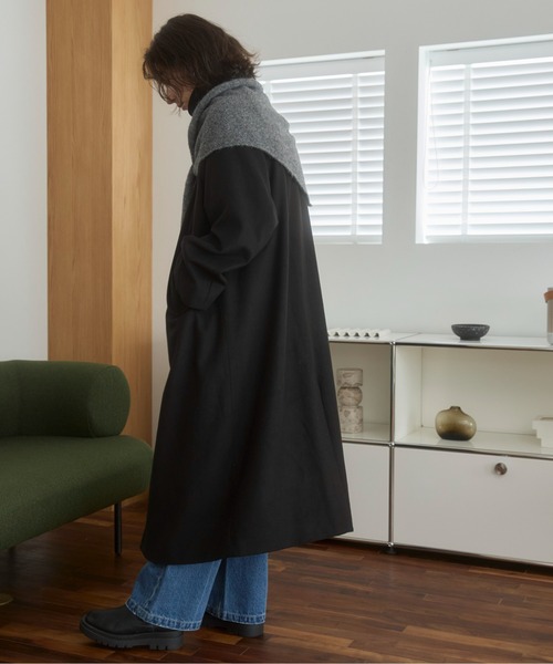 ANGIE(アンジー)の「2WAY ステンカラーロングコート(ステンカラーコート・レディース・ブラック/ライトベージュ/チャコール・FREE)」の16枚目の写真
