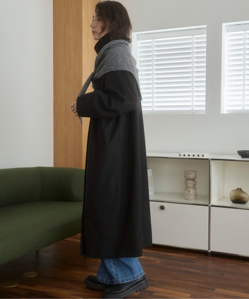 ANGIE(アンジー)の「2WAY ステンカラーロングコート(ステンカラーコート・レディース・ブラック/ライトベージュ/チャコール・FREE)」の17枚目の写真