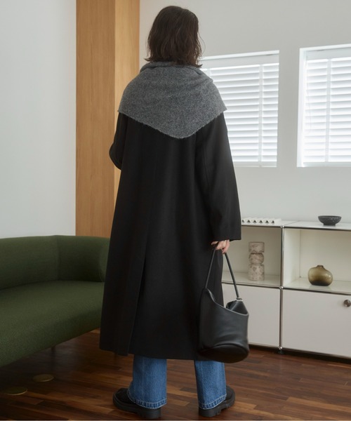 ANGIE(アンジー)の「2WAY ステンカラーロングコート(ステンカラーコート・レディース・ブラック/ライトベージュ/チャコール・FREE)」の18枚目の写真