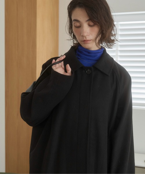 ANGIE(アンジー)の「2WAY ステンカラーロングコート(ステンカラーコート・レディース・ブラック/ライトベージュ/チャコール・FREE)」の4枚目の写真
