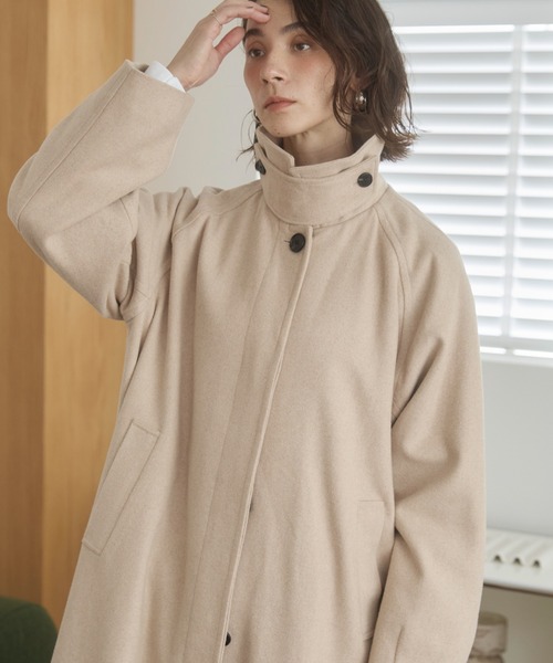 ANGIE(アンジー)の「2WAY ステンカラーロングコート(ステンカラーコート・レディース・ブラック/ライトベージュ/チャコール・FREE)」の7枚目の写真