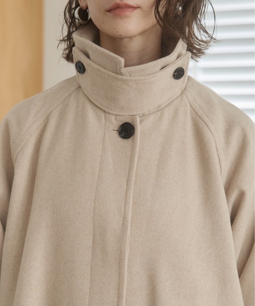 ANGIE(アンジー)の「2WAY ステンカラーロングコート(ステンカラーコート・レディース・ブラック/ライトベージュ/チャコール・FREE)」の8枚目の写真