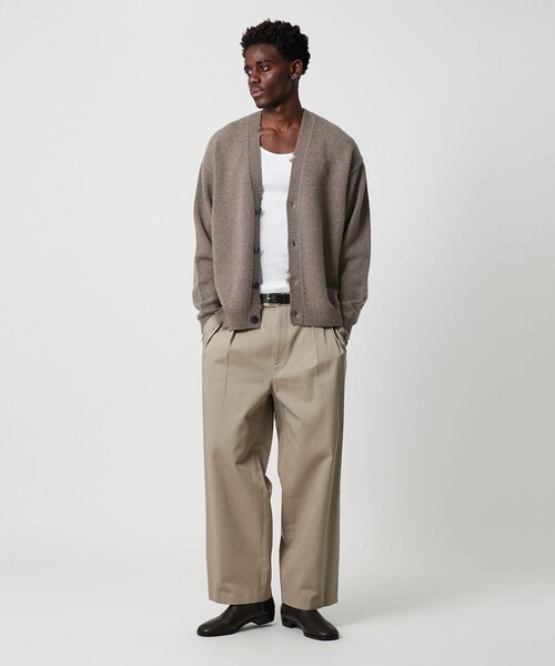 OWNESS＞ウール カシミヤ クラッシュ Vネック カーディガン