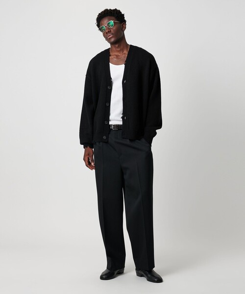 OWNESS＞ウール カシミヤ クラッシュ Vネック カーディガン