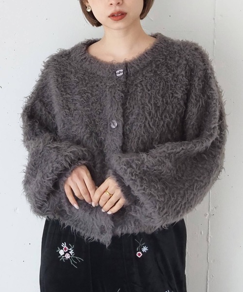 tiptop(ティップトップ)の「プードルファー前後2WAYカーディガン(カーディガン/ボレロ・レディース・ピンク/アイボリー/チャコールグレー/ブルー・FREE)」の21枚目の写真