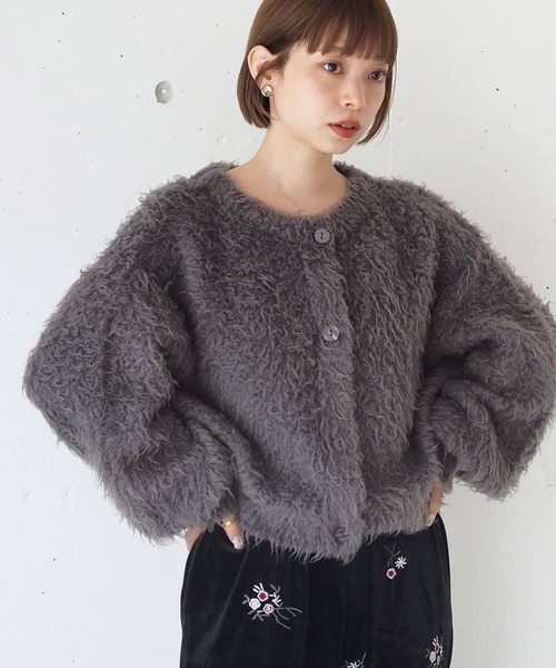tiptop(ティップトップ)の「プードルファー前後2WAYカーディガン(カーディガン/ボレロ・レディース・ピンク/アイボリー/チャコールグレー/ブルー・FREE)」の22枚目の写真