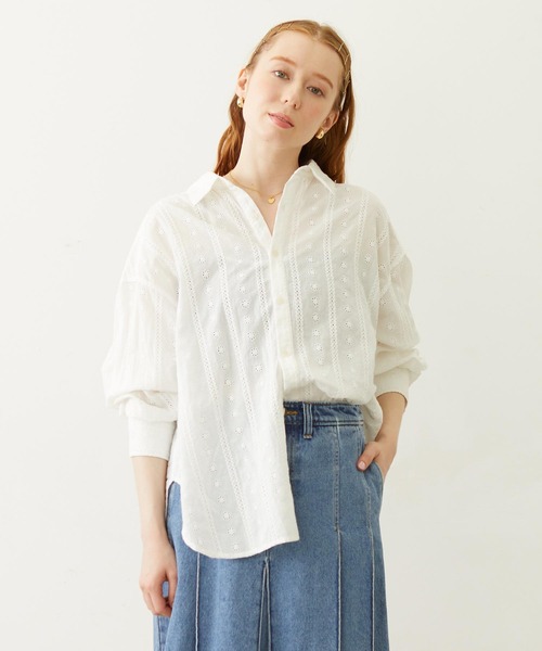 MILKFED.(ミルクフェド)の「2WAY OVERSIZED SHIRT(シャツ/ブラウス・レディース・グレー/ライトブルー/ブラック/ホワイト・ONE SIZE)」の2枚目の写真