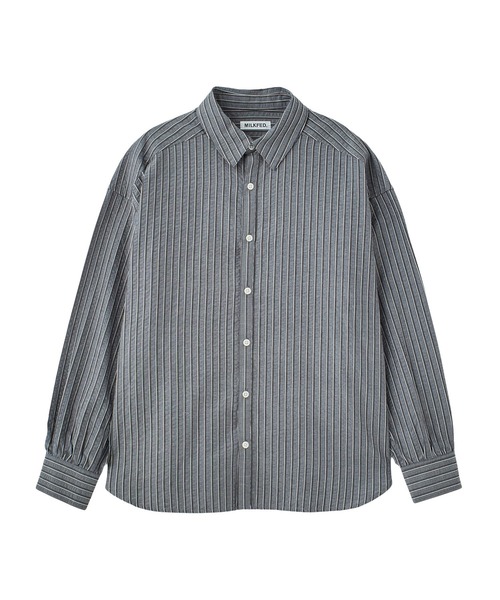 MILKFED.(ミルクフェド)の「2WAY OVERSIZED SHIRT(シャツ/ブラウス・レディース・グレー/ライトブルー/ブラック/ホワイト・ONE SIZE)」の12枚目の写真