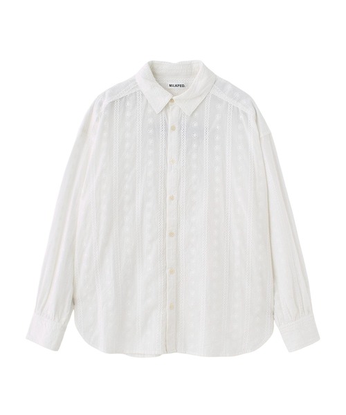 MILKFED.(ミルクフェド)の「2WAY OVERSIZED SHIRT(シャツ/ブラウス・レディース・グレー/ライトブルー/ブラック/ホワイト・ONE SIZE)」の16枚目の写真