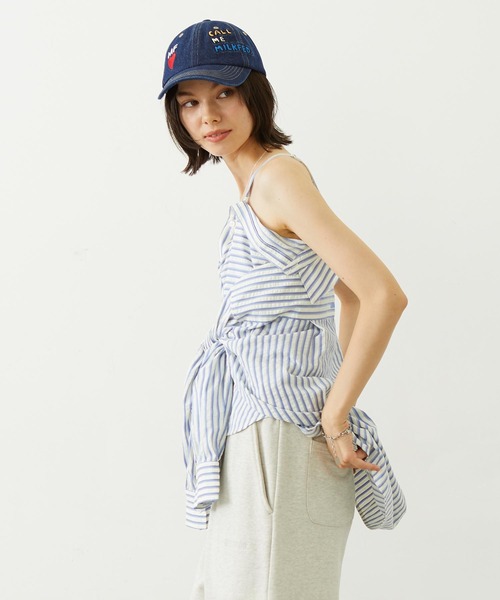 MILKFED.(ミルクフェド)の「2WAY OVERSIZED SHIRT(シャツ/ブラウス・レディース・グレー/ライトブルー/ブラック/ホワイト・ONE SIZE)」の6枚目の写真