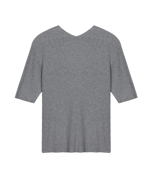 NICK&NICOLE(ニックアンドニコール)の「BUTTON SLIM KNIT HALF CARDIGAN_GRAY(カーディガン/ボレロ・レディース・その他・FREE)」の6枚目の写真