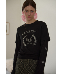 RIBBON POINT LAYERED T-SHIRT_BLACK
