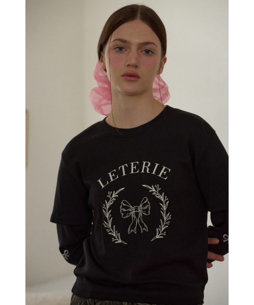 LETERIE(レテリー)の「RIBBON POINT LAYERED T-SHIRT_BLACK(Tシャツ/カットソー・レディース・ブラック・FREE)」の2枚目の写真