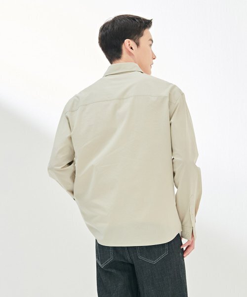 CHASECULT(チェイスカルト)の「男性無地シャツ-DARK5411B0M(シャツ/ブラウス・メンズ・ベージュ・100/105/95)」の4枚目の写真